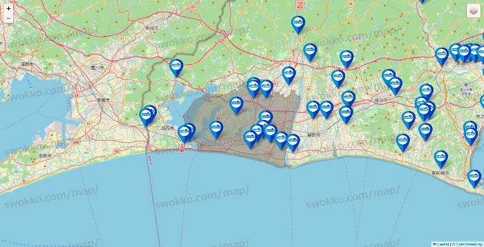 静岡県のウエルシア系の店舗地図