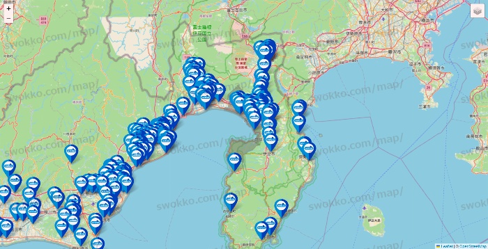 静岡県のウエルシア系の店舗地図