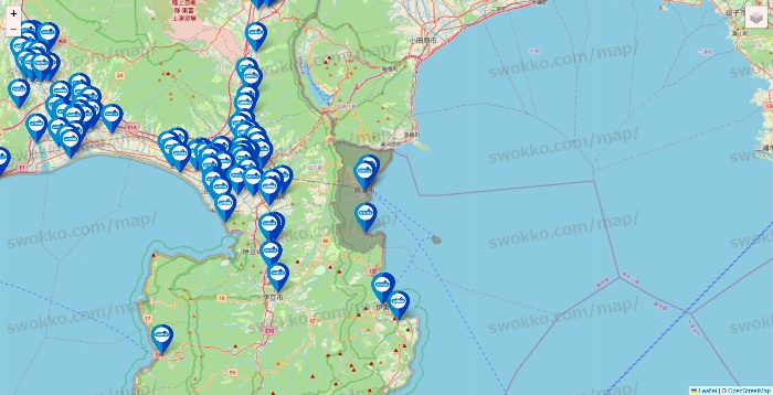 静岡県のウエルシア系の店舗地図