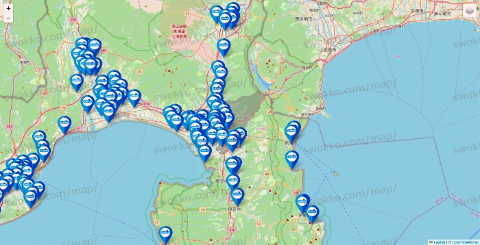 静岡県のウエルシア系の店舗地図