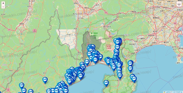 静岡県のウエルシア系の店舗地図