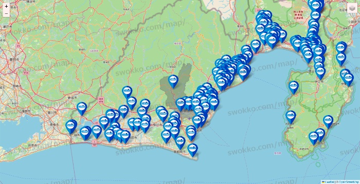 静岡県のウエルシア系の店舗地図
