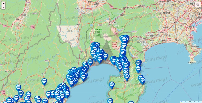 静岡県のウエルシア系の店舗地図