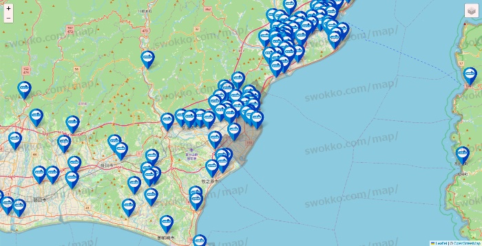 静岡県のウエルシア系の店舗地図