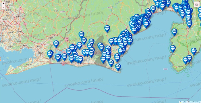 静岡県のウエルシア系の店舗地図