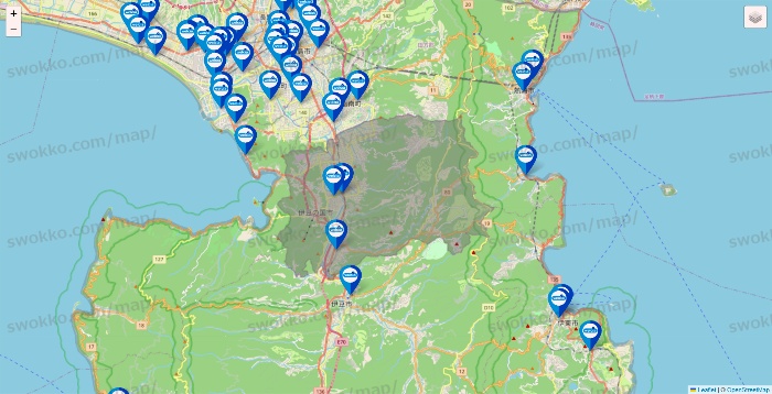 静岡県のウエルシア系の店舗地図