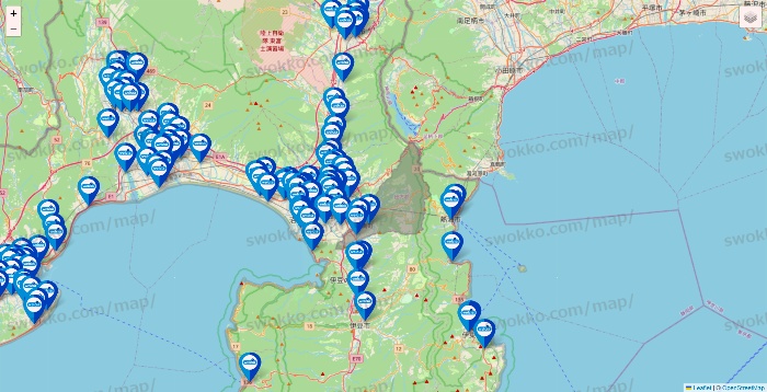 静岡県のウエルシア系の店舗地図