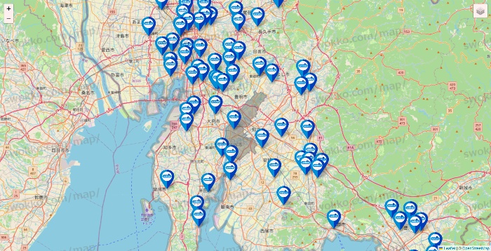 愛知県のウエルシア系の店舗地図