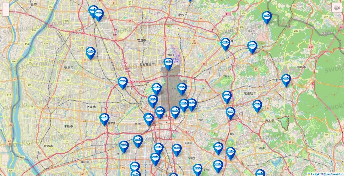 愛知県のウエルシア系の店舗地図