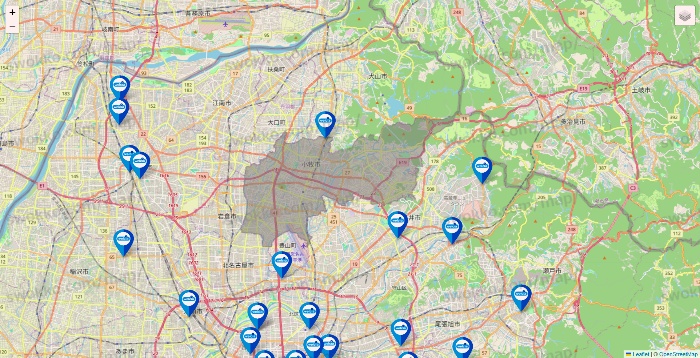 愛知県のウエルシア系の店舗地図