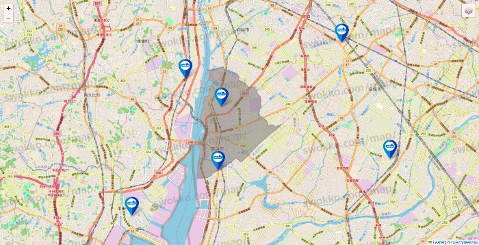 愛知県のウエルシア系の店舗地図