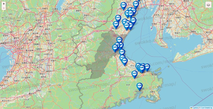 三重県のウエルシア系の店舗地図