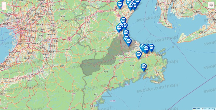 三重県のウエルシア系の店舗地図