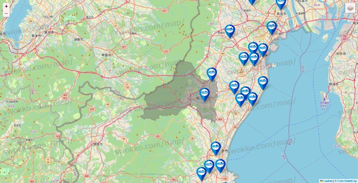 三重県のウエルシア系の店舗地図