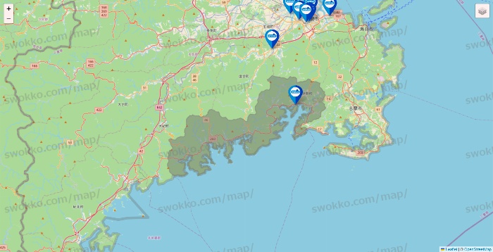 三重県のウエルシア系の店舗地図