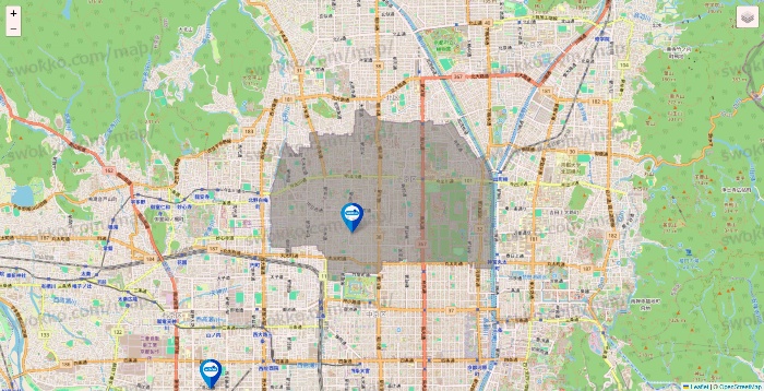 京都府のウエルシア系の店舗地図