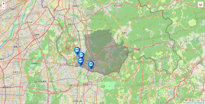 京都府のウエルシア系の店舗地図