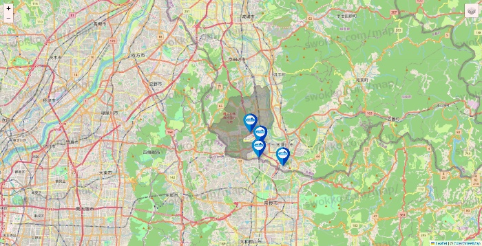京都府のウエルシア系の店舗地図
