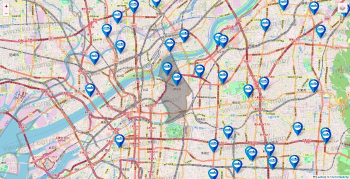大阪府のウエルシア系の店舗地図
