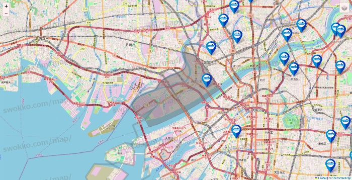 大阪府のウエルシア系の店舗地図