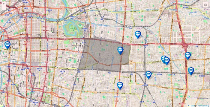 大阪府のウエルシア系の店舗地図