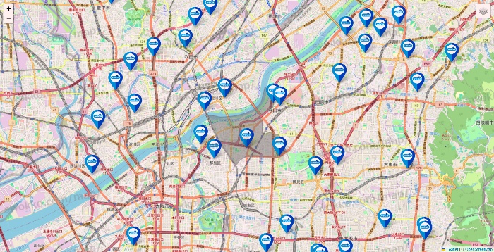 大阪府のウエルシア系の店舗地図