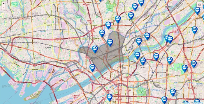 大阪府のウエルシア系の店舗地図