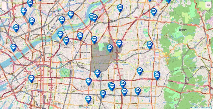 大阪府のウエルシア系の店舗地図