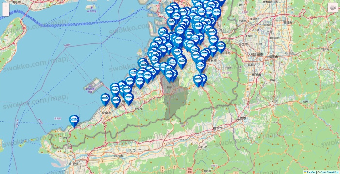 大阪府のウエルシア系の店舗地図