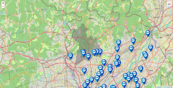 大阪府のウエルシア系の店舗地図