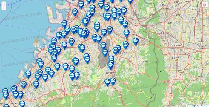 大阪府のウエルシア系の店舗地図
