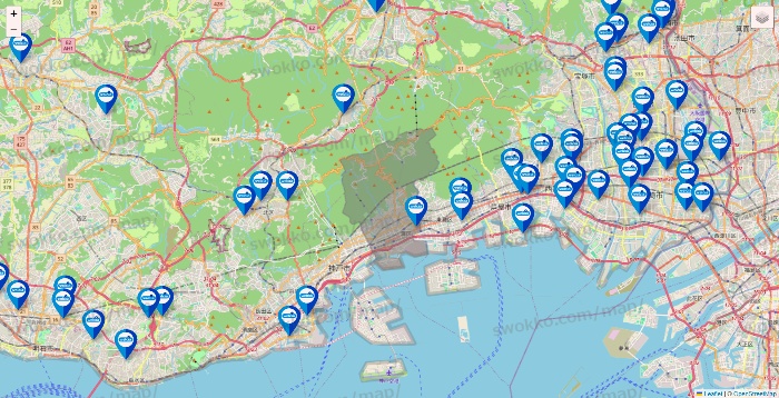 兵庫県のウエルシア系の店舗地図