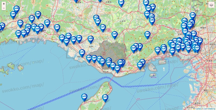 兵庫県のウエルシア系の店舗地図
