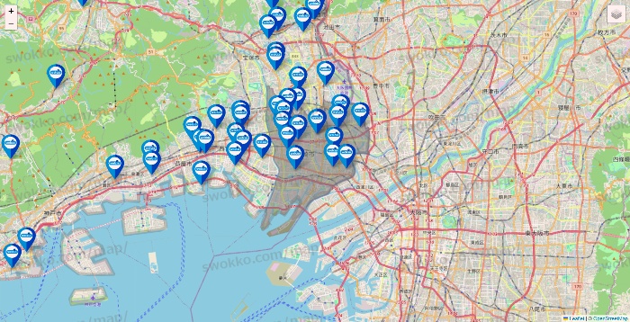 兵庫県のウエルシア系の店舗地図