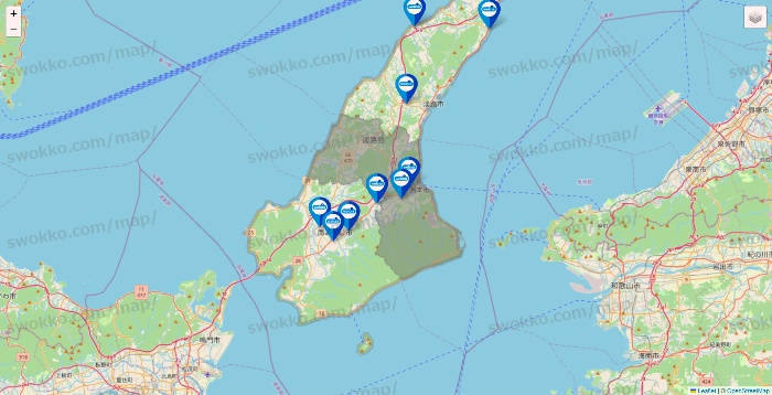 兵庫県のウエルシア系の店舗地図