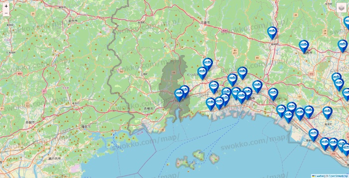 兵庫県のウエルシア系の店舗地図
