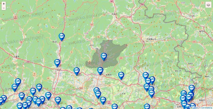兵庫県のウエルシア系の店舗地図
