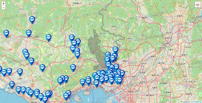 兵庫県のウエルシア系の店舗地図