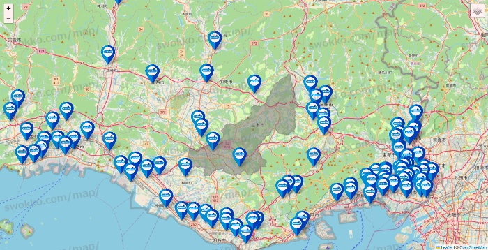 兵庫県のウエルシア系の店舗地図