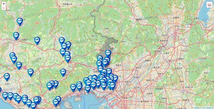 兵庫県のウエルシア系の店舗地図