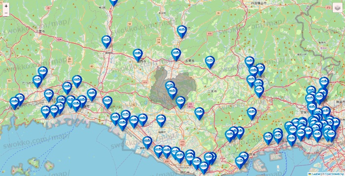 兵庫県のウエルシア系の店舗地図
