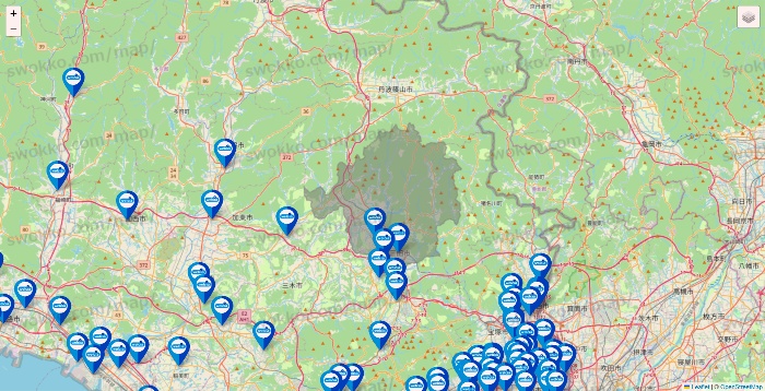兵庫県のウエルシア系の店舗地図