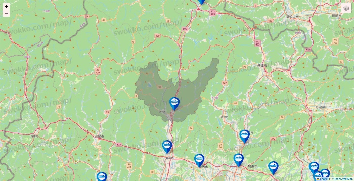 兵庫県のウエルシア系の店舗地図