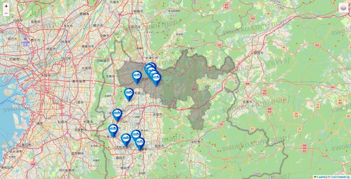 奈良県のウエルシア系の店舗地図