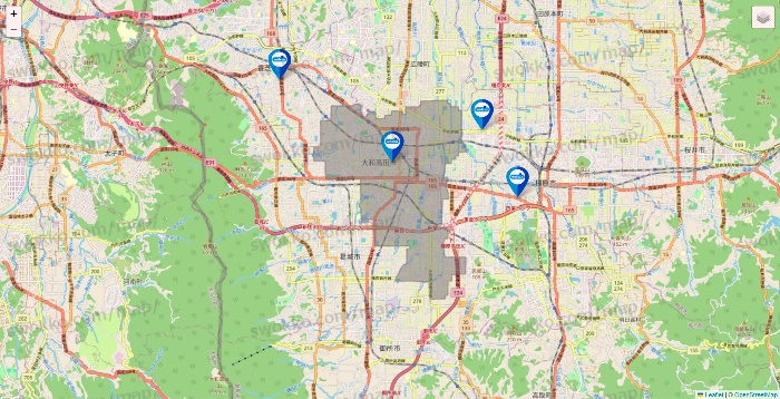奈良県のウエルシア系の店舗地図