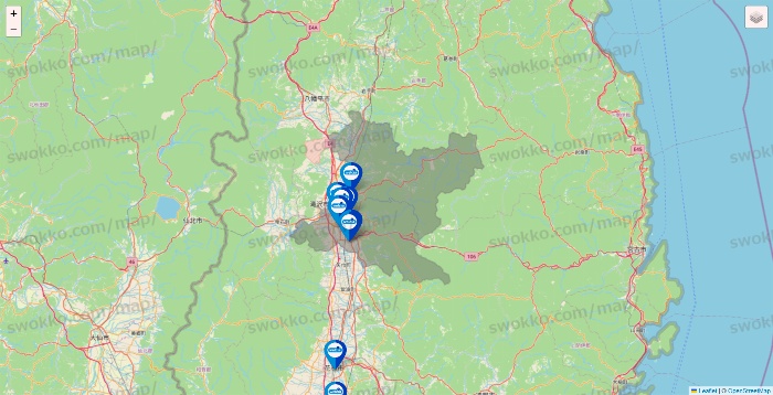 岩手県のウエルシア系の店舗地図