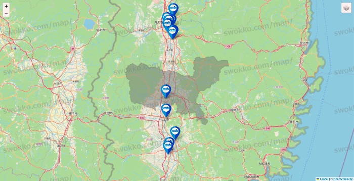 岩手県のウエルシア系の店舗地図
