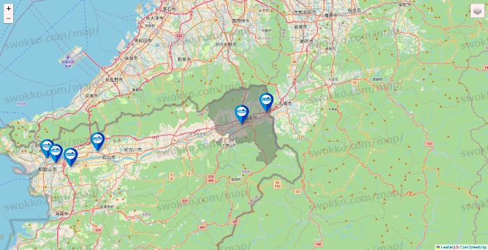 和歌山県のウエルシア系の店舗地図