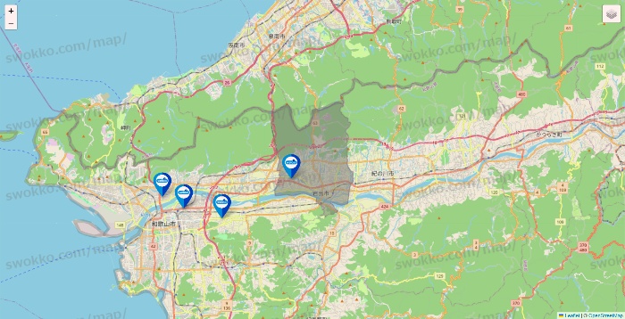 和歌山県のウエルシア系の店舗地図