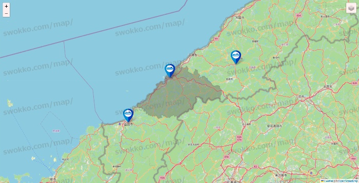 島根県のウエルシア系の店舗地図